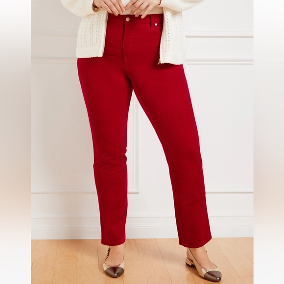 Talbots Red Corduroy Heritage Striaght Pants - Picture 1 of 8